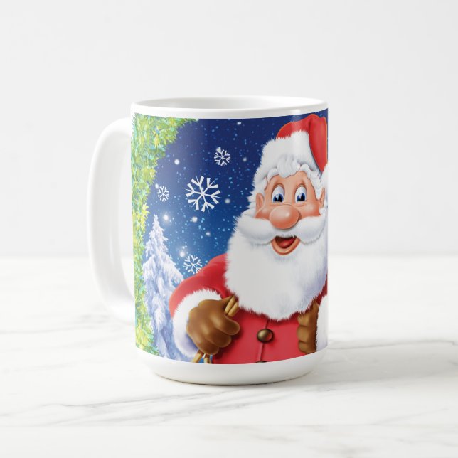 Navidades personalizados tazas de café, Santa y sa (Anverso izquierdo)