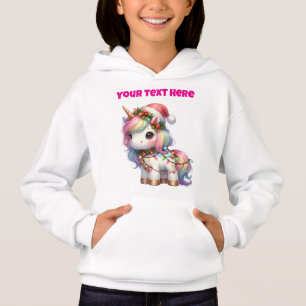 Navidades personalizados Unicorn Hoodie para niños