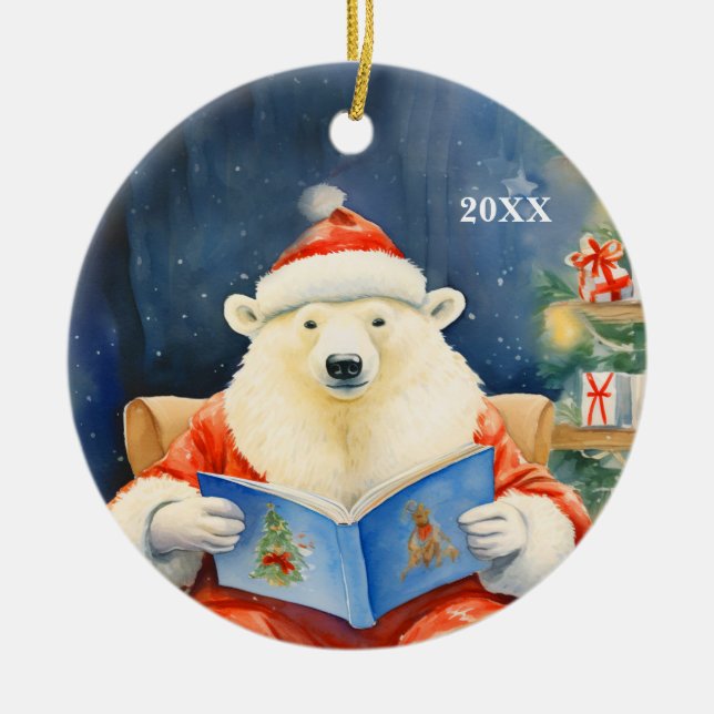 Navidades Personalizar de oso polar Ornamento de f (Frente)