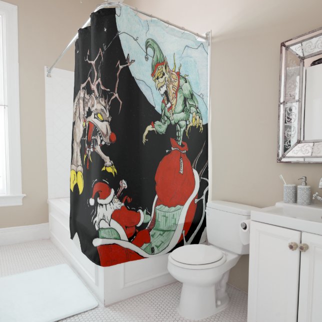 Navidades pesadilla Cortina de ducha (In situ)