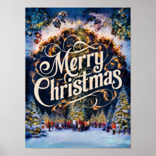 Navidades Petróleo pintando para Posters y pintura