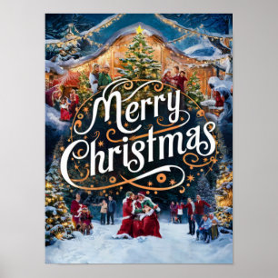 Navidades Petróleo pintando para Posters y pintura