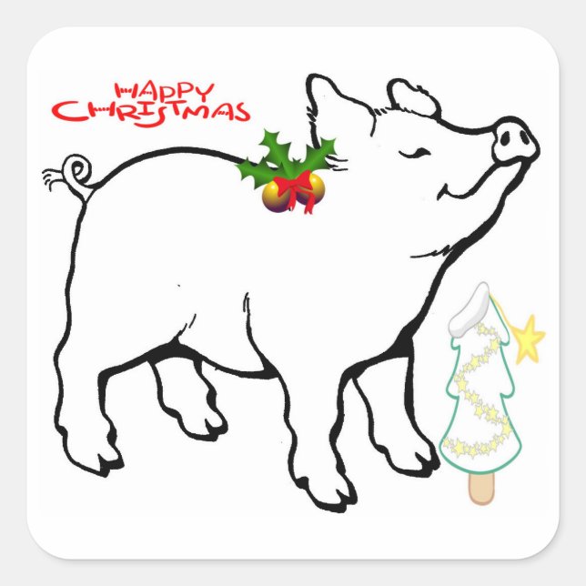 **NAVIDADES PIG** PEGATINAS DICEN "FELIZ NAVIDAD (Anverso)