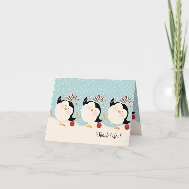 Navidades Pingüinos Gracias Notas (Anverso)