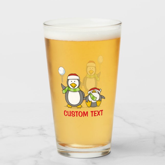 Navidades Pingüinos Snowballing (Anverso (lleno))