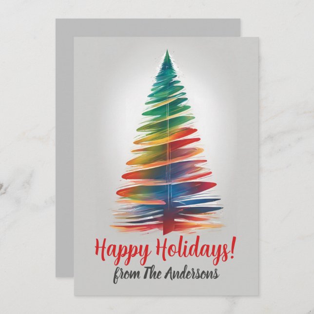 Navidades pino 11, Feliz Navidad, tarjeta de felic (Anverso / Reverso)