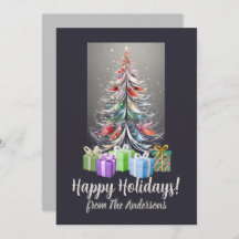 Navidades pino 14 Feliz Navidad, tarjeta de felici