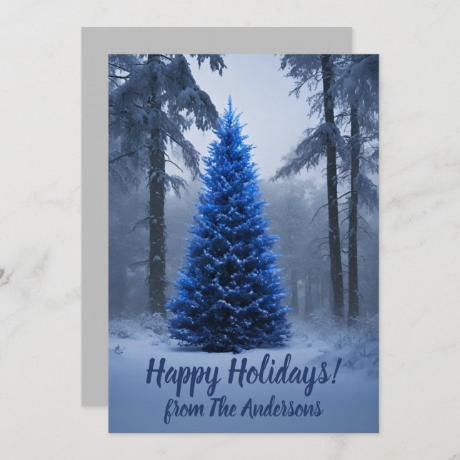 Navidades pino 54 Felices vacaciones, tarjeta de s (Anverso / Reverso)