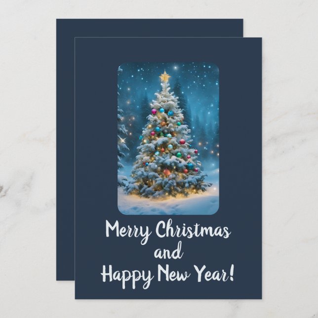 Navidades pino 82, Feliz Navidad, tarjeta 1 (Anverso / Reverso)