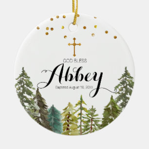 Navidades Pinos Árboles Bautismo Ornamento Dios b