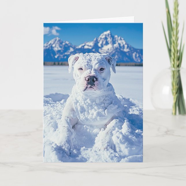 Navidades Pitbull Dog Snowman (Anverso)