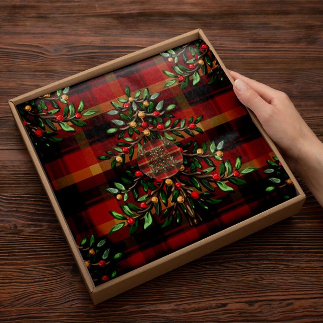 Navidades Plaid Tree Holiday | Papel Tejido (Subido por el creador)
