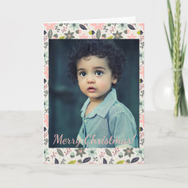 Navidades Poinsettia Acorns Gray Aqua Lime Photo