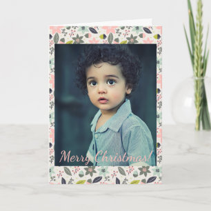 Navidades Poinsettia Acorns Gray Aqua Lime Photo