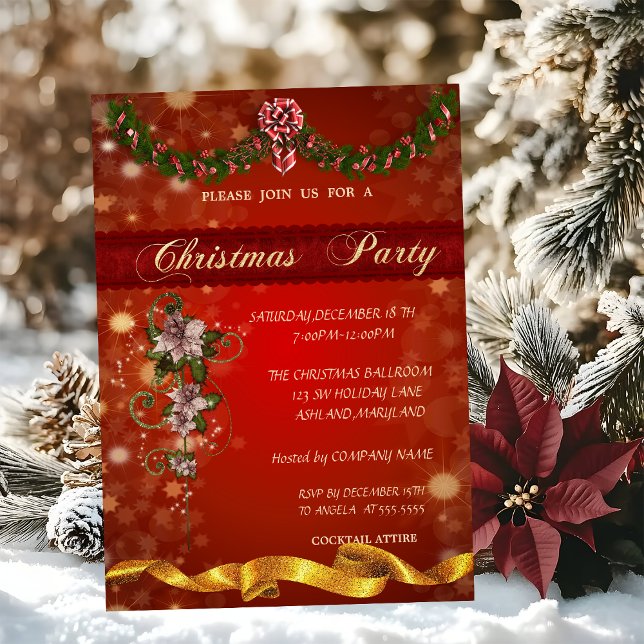 Navidades Poinsettia, invitación a la fiesta corpo (Subido por el creador)