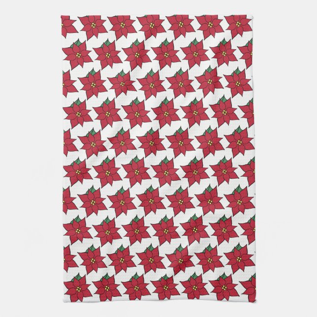 Navidades Poinsettia Kitchen Toalla (Vertical)