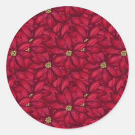 Navidades Poinsettia Pegatina con oro