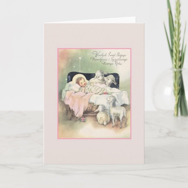 Navidades polacos de época y tarjeta de Año Nuevo (Anverso)