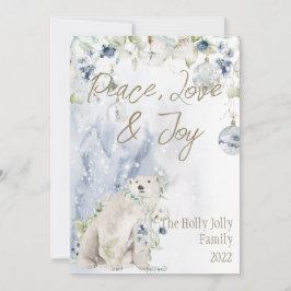 Navidades Polar Bear Nieve Foliage Gold Personaliz