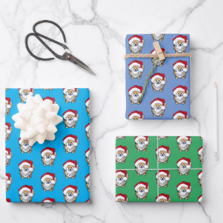 Navidades Pom Envoltura Papel conjunto de hojas pl