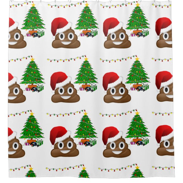navidades poo cortina de ducha de emoji (Anverso)