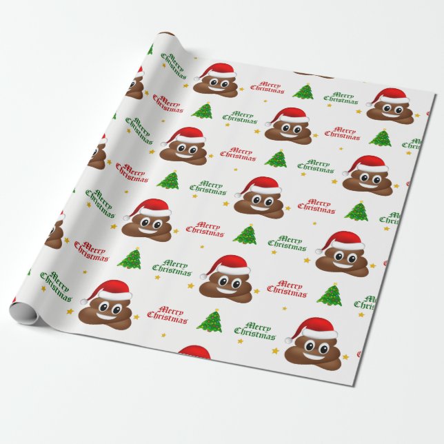 navidades poo emoji con papel de envoltura de somb (Desenrollado)