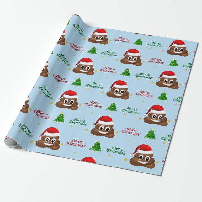 navidades poo emoji con papel de envoltura de somb (Desenrollado)