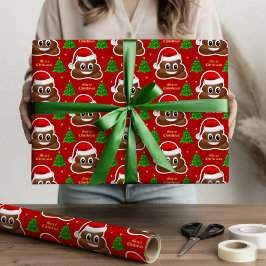 navidades poop emoji con papel de envoltura de som