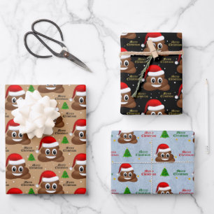 navidades poop emoji con papel de envoltura de som