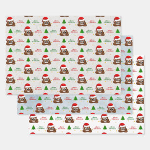 navidades poop emoji con papel de envoltura de som