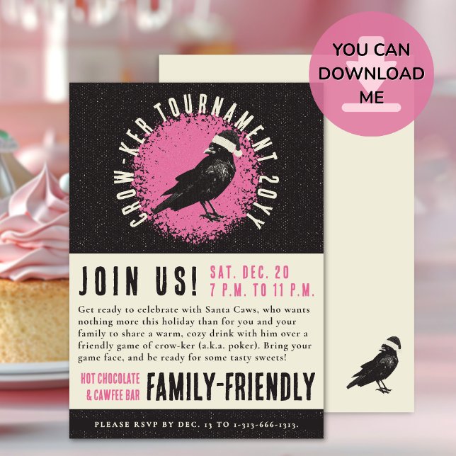 Navidades Póquer e Invitación al Jugador de Noche  (Invite friends and family to a fun game night and light-hearted poker tournament this holiday season)