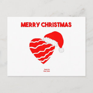 Navidades postal Santa Heart