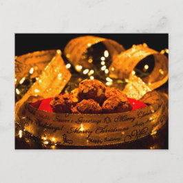 Navidades postales de la receta de aleta de especi