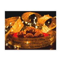 Navidades postales de la receta de aleta de especi
