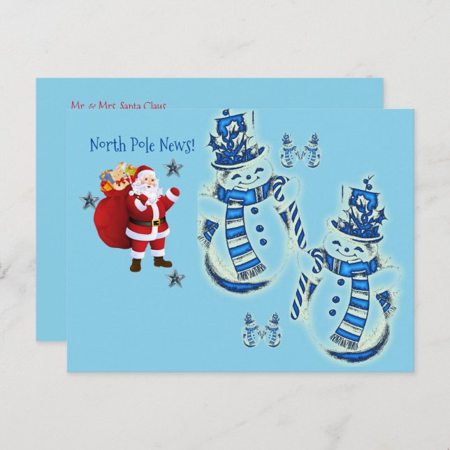 Navidades postales del Polo Norte Snowman (Anverso / Reverso)