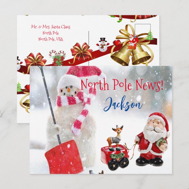 Navidades postales del Polo Norte Snowman (Anverso / Reverso)