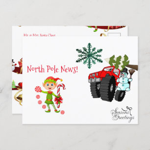 Navidades postales del Polo Norte Snowman Elf