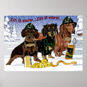 Navidades posters de Dachshund