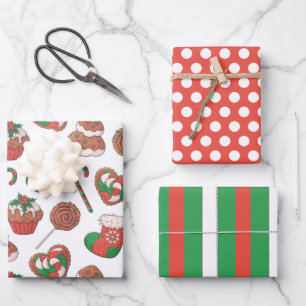 Navidades Postres Reservas envolver Papel Set
