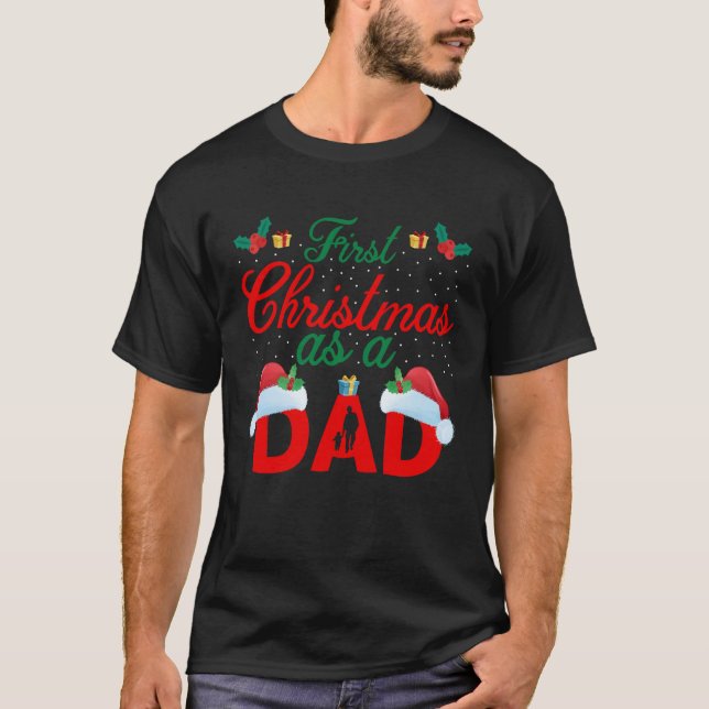 Navidades, Primera Navidad Como Camiseta De Papá (Anverso)
