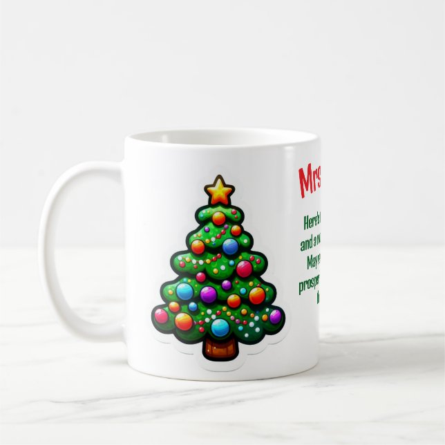 Navidades profesores personalizados regalo de taza (Izquierda)