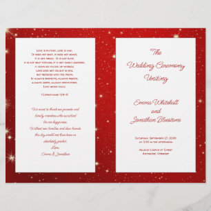 Navidades Programa de Boda Estrellas Rojas Twinkli
