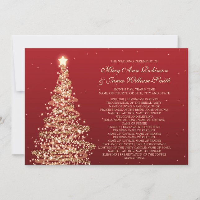Navidades Programa de Boda Red Gold (Anverso)