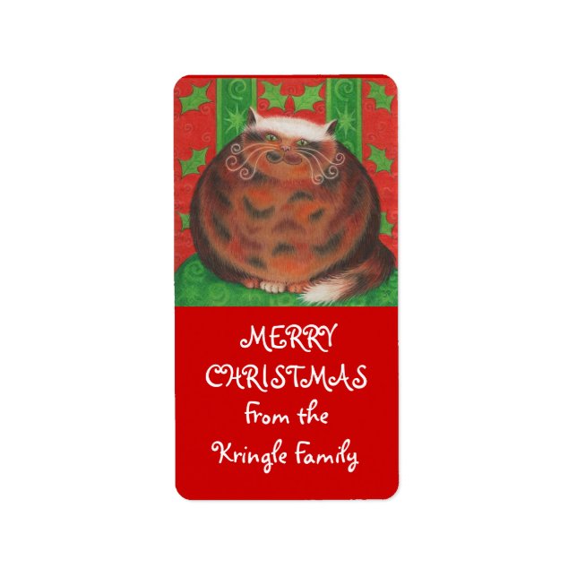 Navidades Pud 'de la familia' etiqueta de regalo r (Frente)
