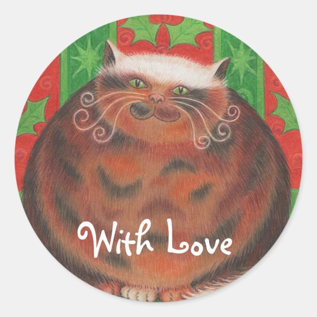 Navidades Pud 'With Love!' pegatina de la ronda (Anverso)