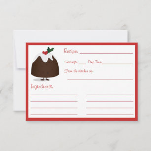 Navidades Pudding Charack Recipe Card