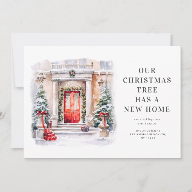 navidades puerta vacaciones invitación móvil (Anverso)