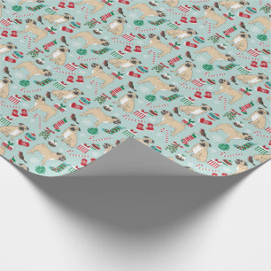 navidades Pug envolver papel