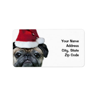Navidades Pug Etiquetas de envío