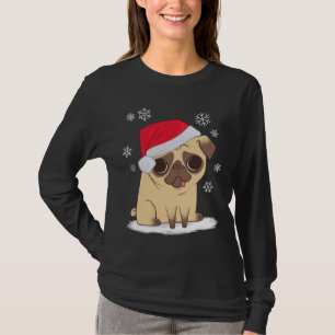 Navidades Pug (rojo) camiseta clásica 271